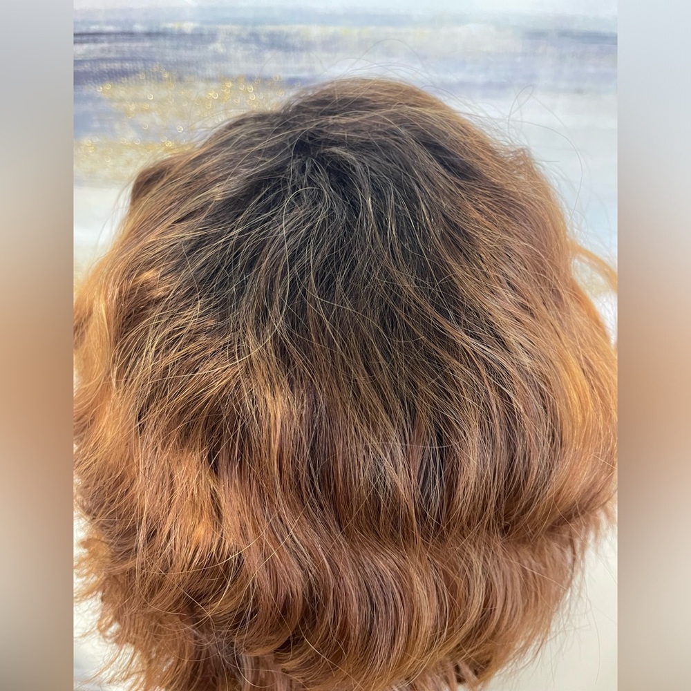 HAIR, 14” Wavy Bob, Free Part, Ombre Brown/Copper/Rust/Auburn - Picture 4 of 11